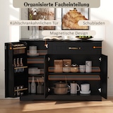 thumbnail of Sideboard Schwarz 84x107x40 cm mit 3 Türen und 1 Schublade, verstellbaren Einlegeböden, Metallgriffen, modernes skandinavisches Design