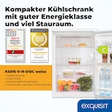 thumbnail of Exquisit Kühlschrank ohne Gefrierfach, 133 l, Energieklasse C, 3 Glasablagen, LED-Beleuchtung, wechselbarer Türanschlag, KS516-V-H-010C weiss