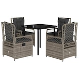 thumbnail of vidaXL 5-tlg. Garten-Essgruppe mit Kissen Grau Poly Rattan