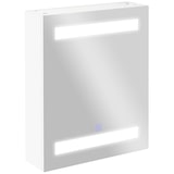 thumbnail of HOMCOM armario de baño con espejo y luz LED mueble espejo de pared con 2 estantes de almacenamiento e interruptor táctil para dormitorio 50x15x60 cm