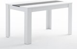 thumbnail of Essgruppe 135x80 cm mit Holzplatte und 6 stapelbaren Stühlen, modernes Set für Zuhause – Ulisse+Martina Grau/Weiß/Schwarz