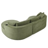 thumbnail of Merax Sofa set, 2-Sitzer + Linke Chaiselongue, mit Getränkehalter & Kissen, Bogenförmiges Design, Cordstoff, Grün