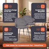 thumbnail of SalesFever Armlehnstuhl | 2er Set | Texturstoff | B 54 x T 55 x H 83 cm | Grau