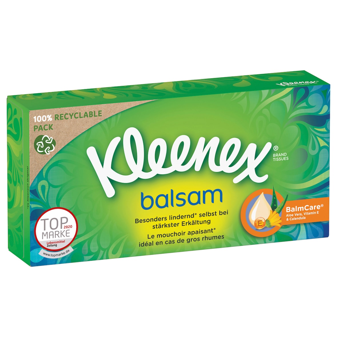 Kleenex Balsam Taschentücher-Box, 56 Blatt