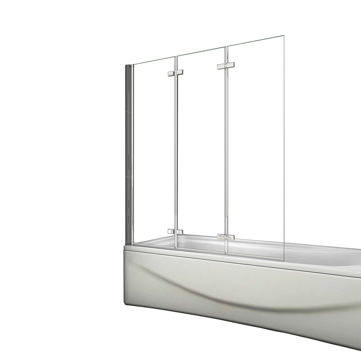 AICA Mampara de Bañera Abatible 3 Hojas Cristal Antical 6mm 3 veces plegable Tamaño:(1180-1200)x1400mm