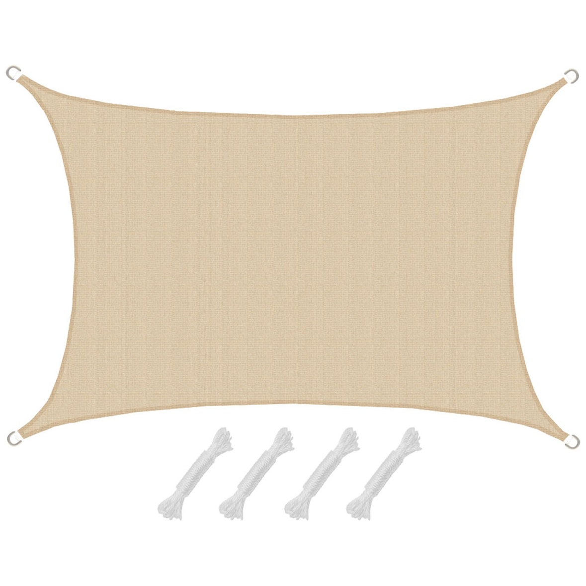Toldo UV 3x5 HDPE Vela de Protección Solar Rectangular Techo Beige