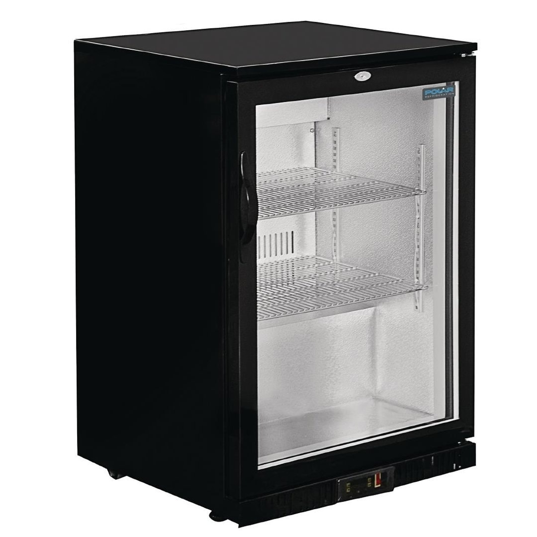 Trasbarra Flaschenregal, 1 Tür, Blech/Aluminium/Glas, 90 x 60 x 52 cm, 180W, luftgekühlt, 138L, schwarz, Polar GL001