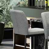 thumbnail of HOMCOM juego de 2 taburetes de bar taburetes altos de cocina con respaldo y reposapiés tapizado en terciopelo marco de acero gris