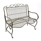 thumbnail of DanDiBo Gartenbank Metall Wetterfest Patina Grün 110 cm 2 Sitzer Sitzbank JC150014 Parkbank Eisen Garten