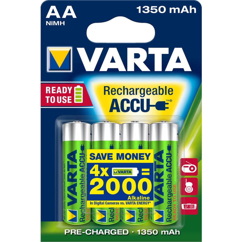 Varta Batterie rechargeable Power Type Aa 1350Mah Prêt à l'emploi Pack 4