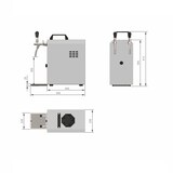 thumbnail of Zapfanlage, Bierzapfanlage STREAM 50 Bierkoffer, Durchlaufkühler 2-leitig Trockenkühler, bis zu 55 L/h, Untertheke, Flach, Korb