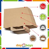 thumbnail of DayBays 1000 Stk. Papiertüten 26+20x28 cm Braun mit Flachhenkel