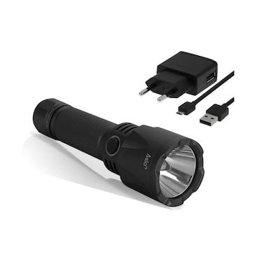 Lampe LED Torche à Batterie Rechargeable 2.6Ah USB / 230V 1000 Lumens Portée 280m ASLO