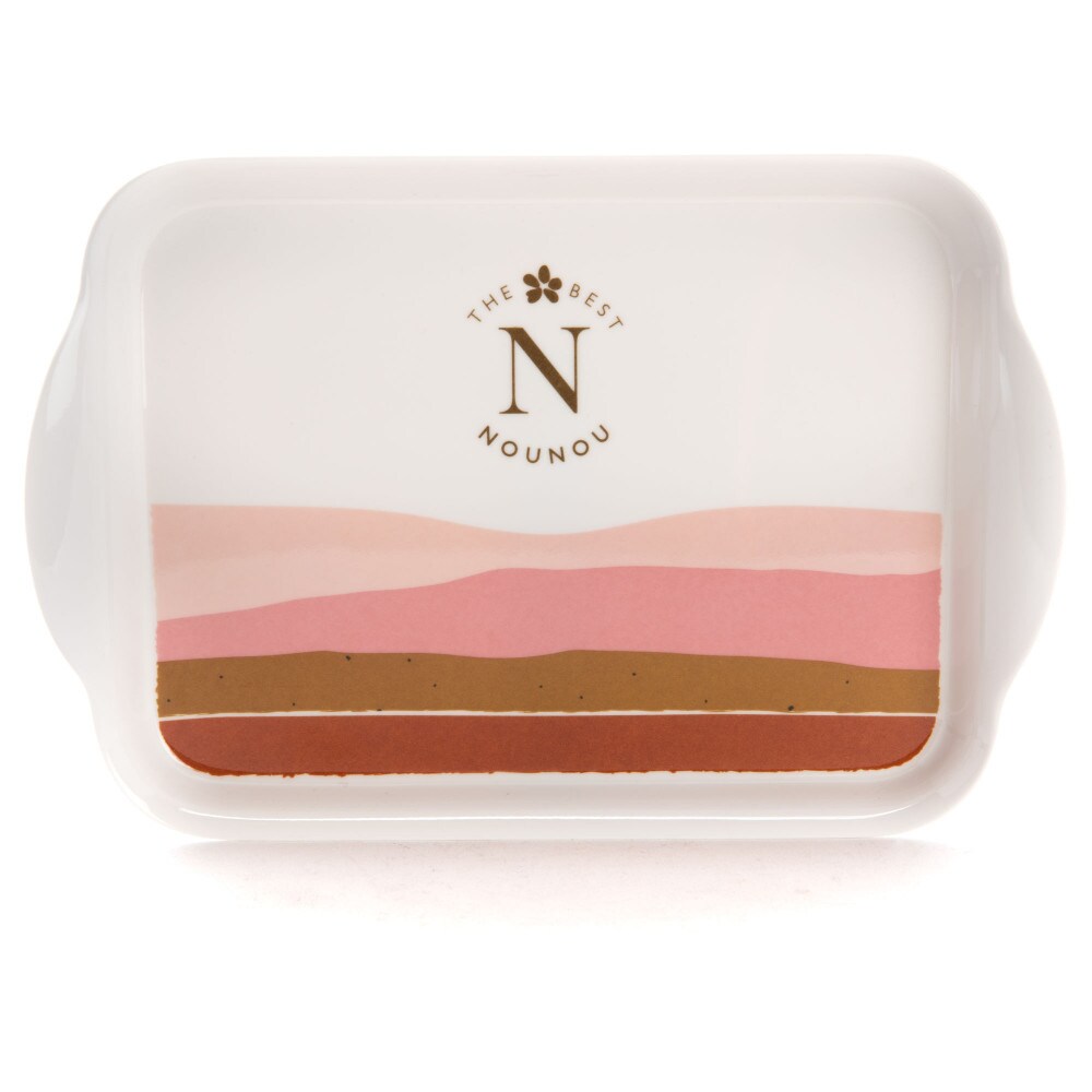 Plateau 2 mugs Nounou -  Blanc Rectangulaire Mélaminé Amadeus 14.00x20.69 cm