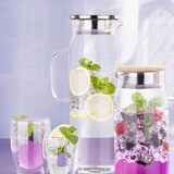 thumbnail of Wilmax Borosilikat Glas Krug mit Edelstahl-Deckel, 1500ml