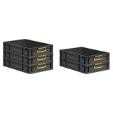 thumbnail of PROREGAL SparSet 10x Eurobox NextGen Color, HxBxT 12x40x60cm, 23 Liter, Griffe gelb zu, Schwarz, Eurobehälter, Transportbehälter