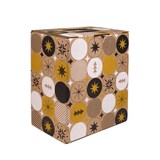 thumbnail of Pack de 5 cajas de navidad 290x190x345 mm decoradas con motivos navideños "Geométrica"