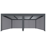 thumbnail of Pergola en aluminium HWC-L41 avec 6x parois latérales, pavillon à lamelles, structure métallique stable de 8cm 3x6m ~ anthracite