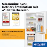 thumbnail of Exquisit Kühl-Gefrierkombination, Kühlschrank mit Gefrierfach, 4-Sterne-Gefrieren, 173 Liter, Alarm-Funktion, KGC5232-60-E-040E weiss