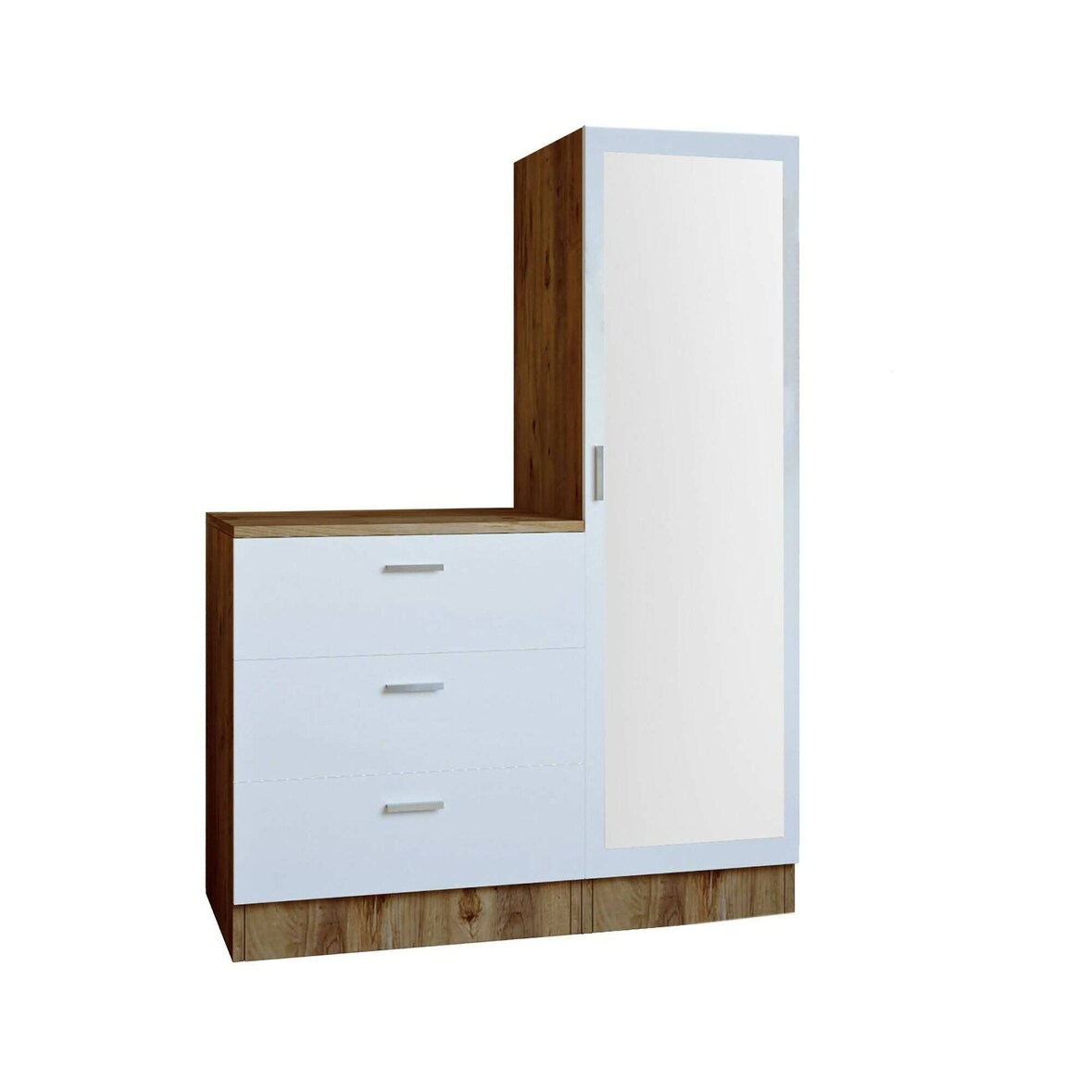 Dmora Mobile da ingresso Dmarango, Entratina appendiabiti, Composizione per atrio, Consolle portaoggetti multifunzione, 60x47h72 cm, Quercia e Bianco