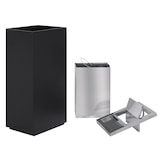 thumbnail of Danieli Store | Papelera con cenicero de pie para exterior negro | Papelera con tapa giratoria | 17 L