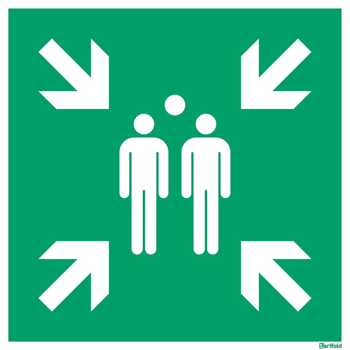 Tarifold Cartello avviso da parete quadrato,200x200 mm,emergenza punto di raccolta