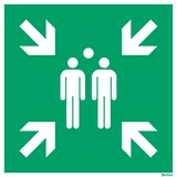 thumbnail of Tarifold Cartello avviso da parete quadrato,200x200 mm,emergenza punto di raccolta