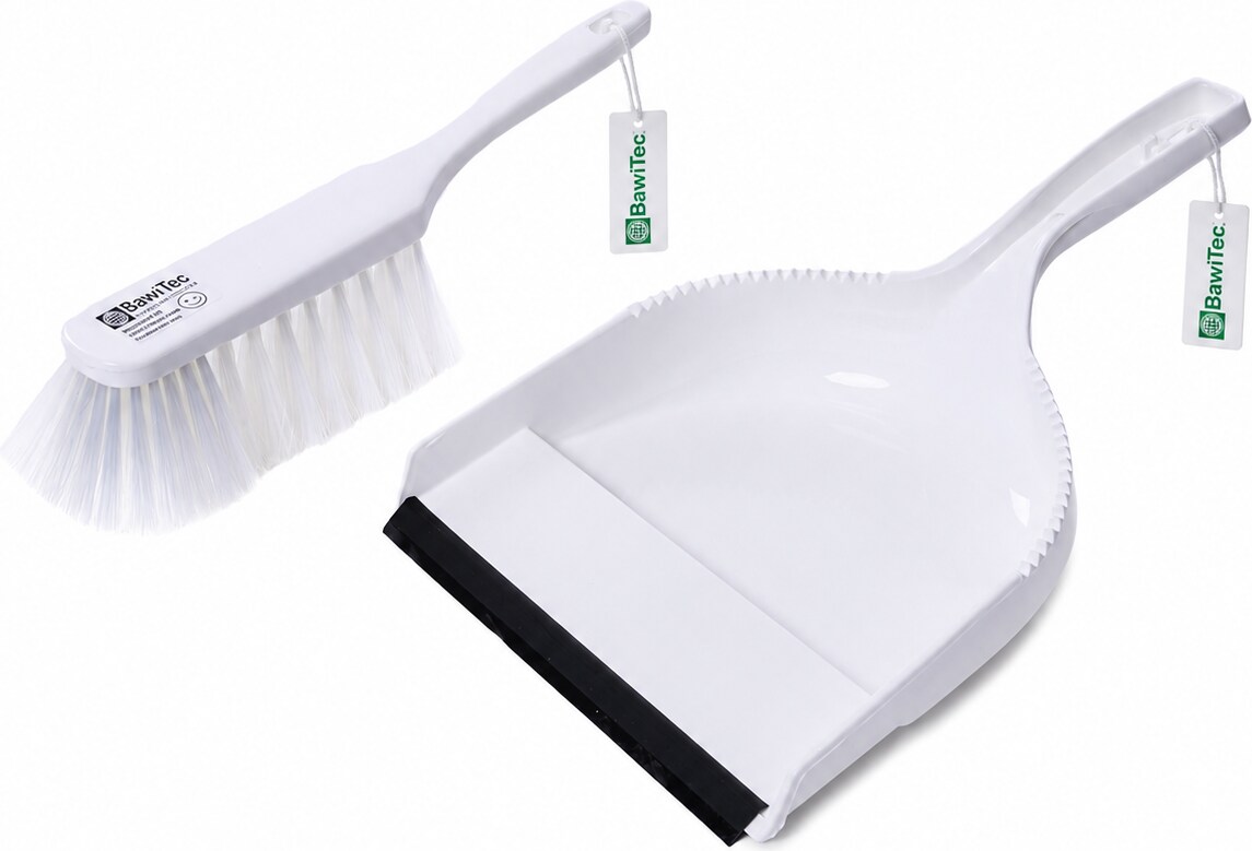 Profi Hygiene Kehrgarnitur Handfeger und Kehrschaufel Kunststoff Lebensmittel Industrie blau weiß