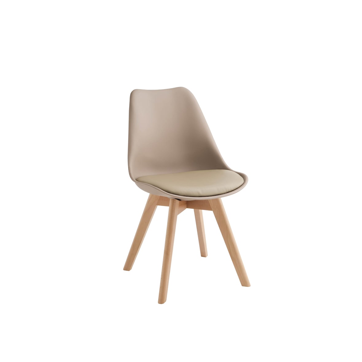 Carlotta - Silla en polipropileno ecopiel beige 4 piezas