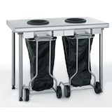 thumbnail of Tournus afvalsorteertafel met 2 schachten inclusief mobiele prullenbak