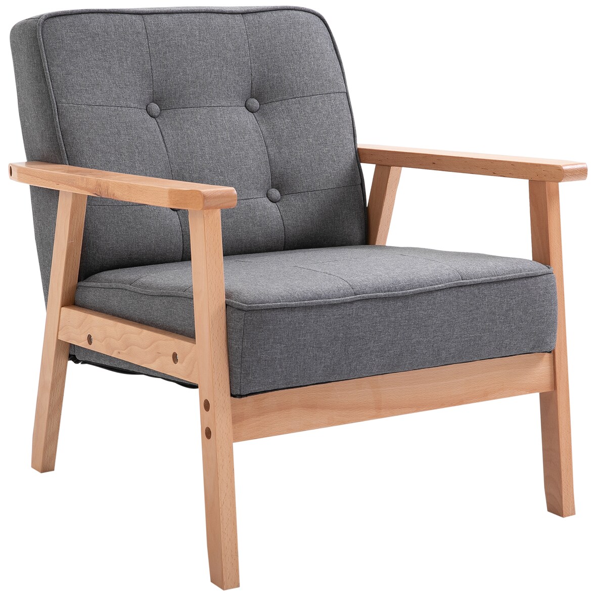 HOMCOM - Einzelsofa - B64,5 x T70 x H74 cm - grau