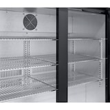 thumbnail of METRO Professional Frigo vetrina per bevande GBC3003, alluminio/vetro, 135x53x86.5cm, 308L, refrig. a ventola, 160W, con serratura, 3 porte, nero