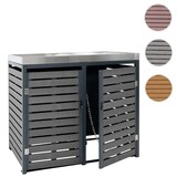 thumbnail of PROREGAL 2er Mülltonnenverkleidung | HxBxT 124x134x84cm | Mülltonnenbox mit Pflanzkasten | Teak-Optik | WPC Edelstahl 79kg