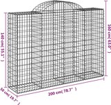 thumbnail of vidaXL Gabionen mit Hochbogen 7 Stk. 200x50x140/160cm Verzinktes Eisen