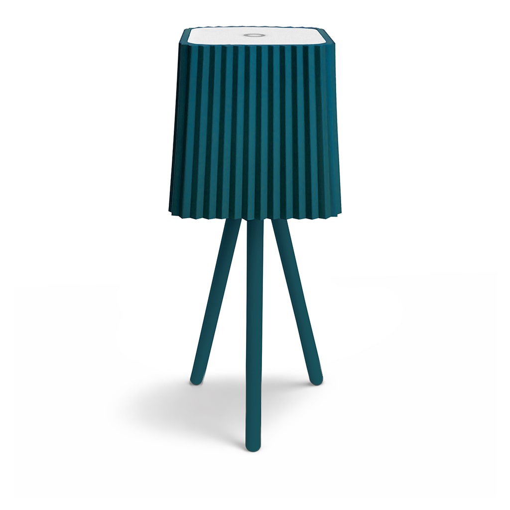 CRO Lampada LED Dalia da tavolo in ABS e ALLUMINIO - colore PETROLIO - 10x10 h. 26 cm.
