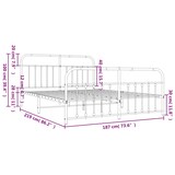 thumbnail of vidaXL Bedframe met hoofd- en voeteneinde metaal zwart 183x213 cm
