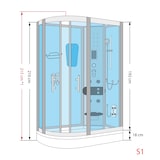 thumbnail of Dampfdusche Sauna Dusche Duschkabine D60-73M2L 120x80 cm ohne 2K Scheiben Versiegelung