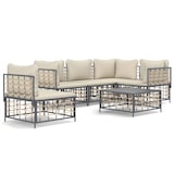 thumbnail of vidaXL 6-tlg. Garten-Lounge-Set mit Kissen Anthrazit Poly Rattan