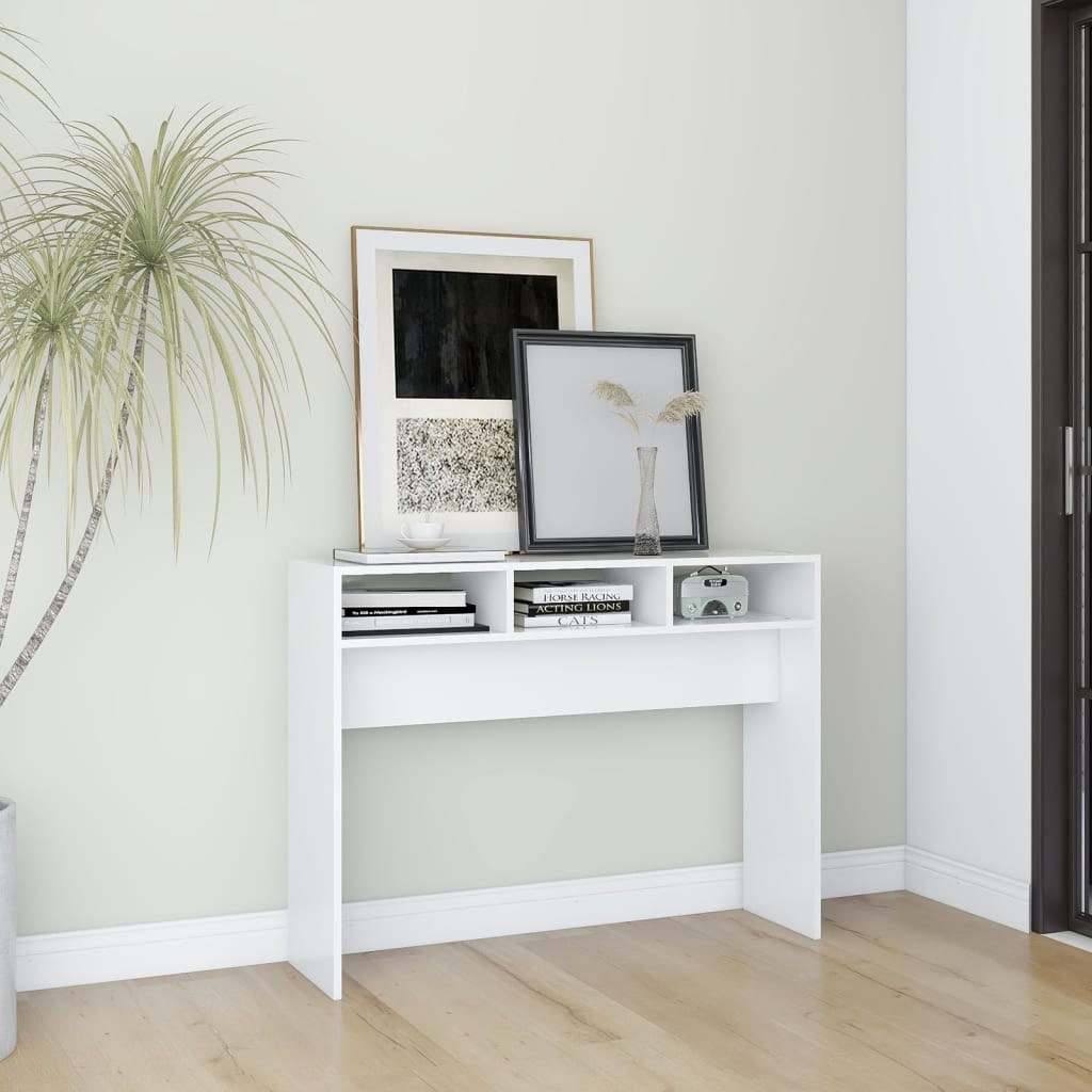 Table console blanc 105x30x80 cm bois d'ingénierie Modèle Jardin Nova Plus