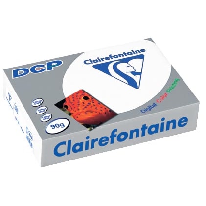 CLAIREFONTAINE Ramette de 500 feuilles papier Blanc DCP copieur, Laser, Jet d'encre couleur 90gr A4 1833