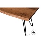 thumbnail of Sitzbank Baumkante 200 cm nussbaum massiv Akazie Hairpin-Gestell schwarz