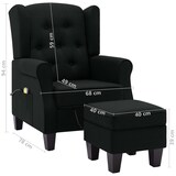 thumbnail of vidaXL Massagesessel mit Hocker Schwarz Stoff