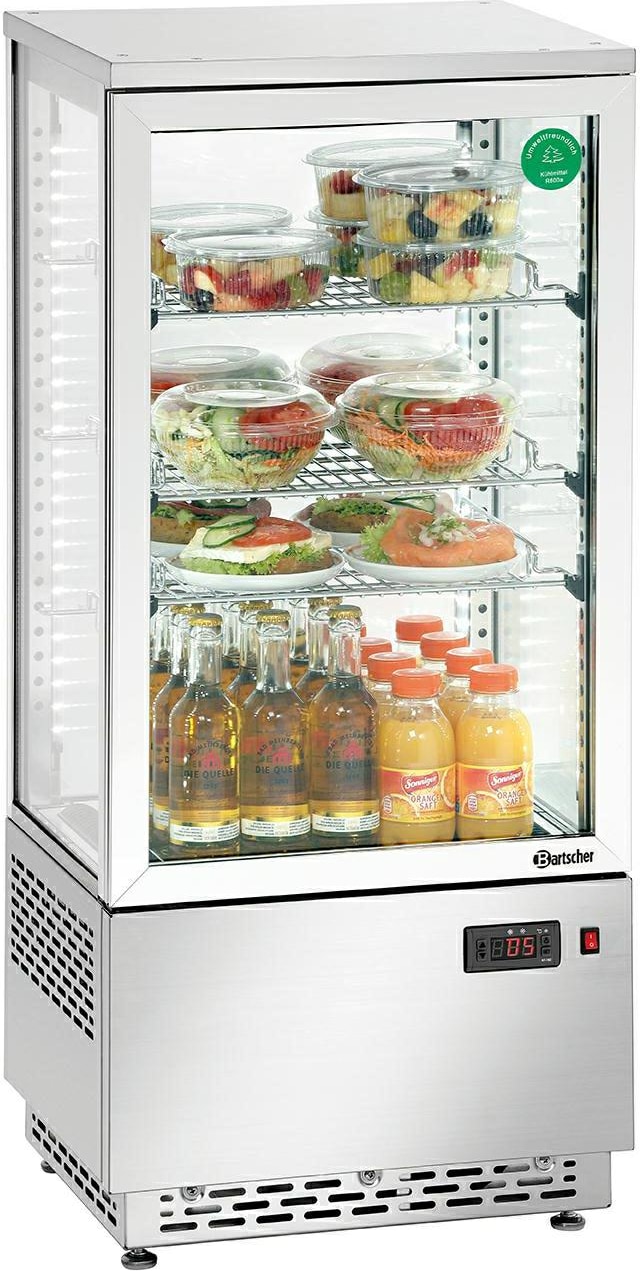 Bartscher Mini-Kühlvitrine 78L, Edelstahl
