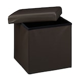 thumbnail of Relaxdays Faltbarer Sitzhocker, Sitzcube mit Stauraum u. Deckel, Fußablage, Sitzwürfel aus Kunstleder, 38x38 cm, braun