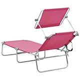 thumbnail of Helloshop26 - Tumbona plegable tumbona cama de jardín mobiliario de terraza con toldo de aluminio rosa 02_0012831