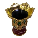 thumbnail of Vacchetti Portavaso resina oro e verde cm61,7x53,8h69,7