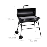 thumbnail of Relaxdays Holzkohlegrill, XXL Grillwagen mit Deckel, verstellbare Belüftung, stabil, HBT: 96,5 x 103 x 64,5 cm, schwarz