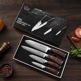 thumbnail of Wakoli Edib 4er Damastmesserset I 8 - 18cm Klinge I Pakkaholzgriff