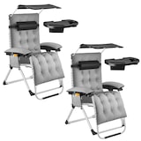 thumbnail of tectake Tumbona CLOUD II con techo solar, plegable - Juego de 2 gris claro