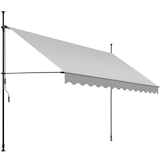 thumbnail of Klemmmarkise mit Handkurbel, höhenverstellbar - 350 x 180 cm, hellgrau